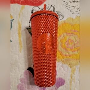 NWT Starbucks 2023 Holiday Red Chrome Studded Tumbler Cup